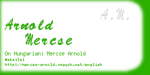 arnold mercse business card